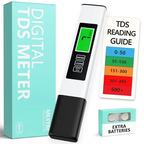 MEXYBE 4-in-1 TDS/EC/Temp Water Tester 0-9999ppm