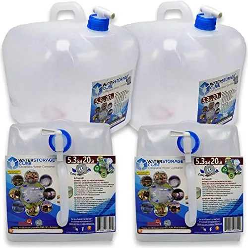 WaterStorageCube Collapsible Water Container with Spigot BPA Free