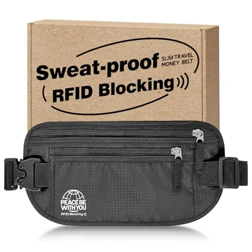 Bamneat Hidden Money Belt RFID Blocking Sweat-Proof