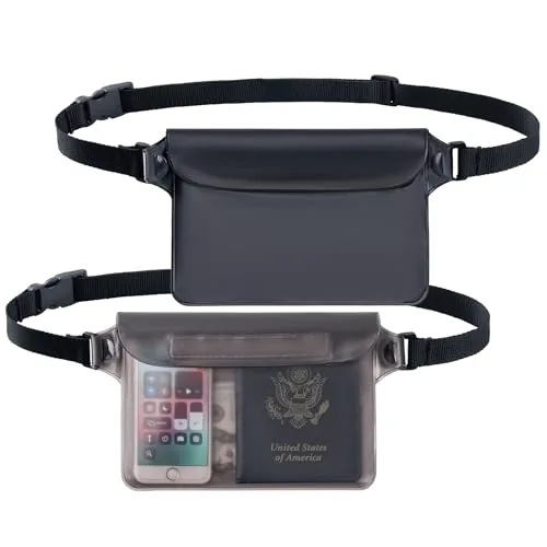 CADONO 2-Pack Waterproof Waist Pouch with Adjustable Strap