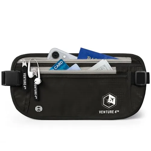 VENTURE 4TH Slim RFID Money Belt Hidden Under Clothes
