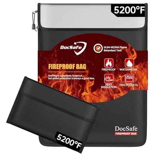DocSafe Fireproof Document Bag 5200F 8-Layer Protection