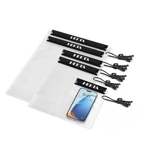 HEETA 5-Pack Clear Waterproof Dry Bags with Lanyard