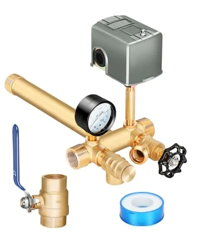 Miumoon 1x11 Inch Well Pressure Tank Tee Kit 40-60 PSI