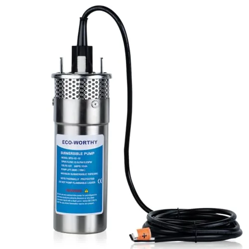 ECO-WORTHY 12V Submersible Deep Well Pump 230ft Max