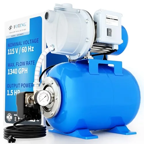FOTING 1.5HP Shallow Well Pump with Pressure Tank